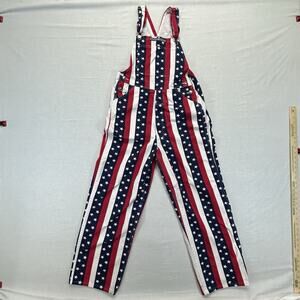 Game Bibs Overalls Small Red White Striped Gameday Tailgate Flag Patriotic UWM